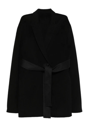 Alberta Ferretti belted-wrap long-sleeves coat - Black