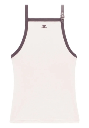 Courrèges buckle-detail cotton tank top - Neutrals