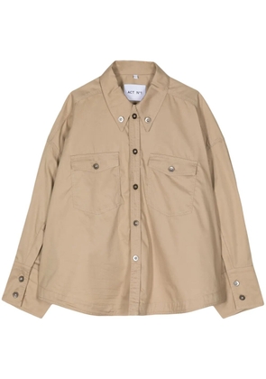 ACT Nº1 long-sleeve poplin shirt - Brown