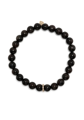Sydney Evan 14kt yellow gold hypersthene bead bracelet - Black