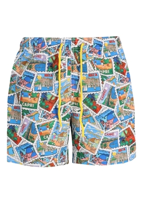 MC2 Saint Barth postcard-print swim shorts - Blue