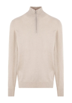 Brunello Cucinelli short-zip knitted jumper - Neutrals