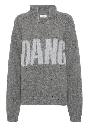 ERL glitter-detail ribbed-knit jumper - Grey