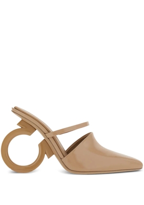 Ferragamo Elina 75mm leather mules - Neutrals