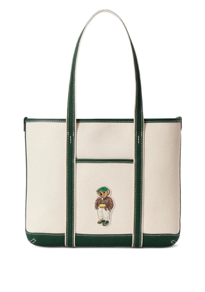 Polo Ralph Lauren medium embroidered-logo tote bag - Neutrals