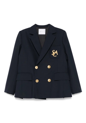 sacai logo-embroidered blazer - Blue