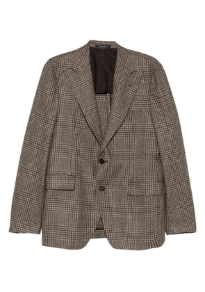 Tagliatore plaid-pattern blazer - Brown