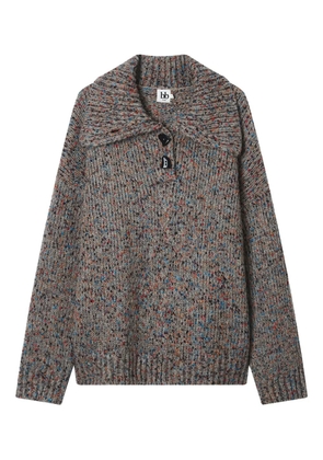 b+ab button high-neck sweater - Brown