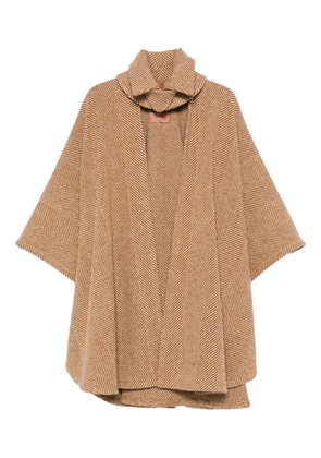 Ermanno Scervino herringbone cape coat - Neutrals