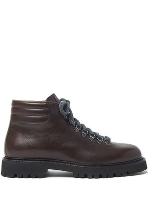 Peserico leather lace-up boots - Brown