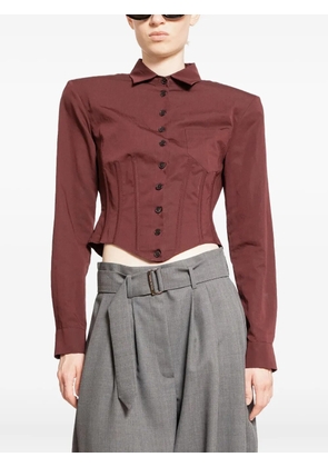 Magda Butrym cropped corset shirt - Red