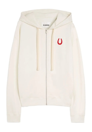 Jil Sander horseshoe zip-up hoodie - Neutrals