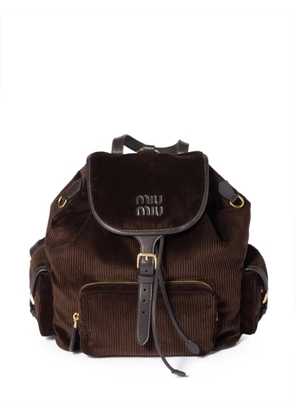 Miu Miu large corduroy backpack - Brown