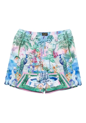 Camilla graphic-print swim shorts - Blue