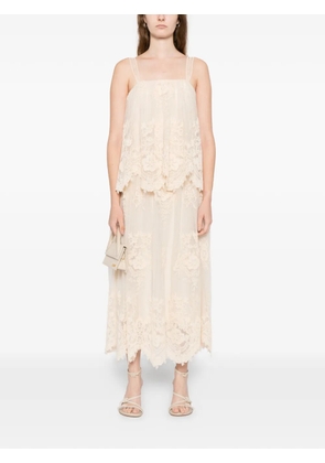 ZIMMERMANN floral-embrodairy dress - Neutrals