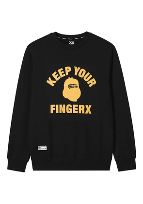 FINGERCROXX graphic-print crew neck sweatshirt - Black