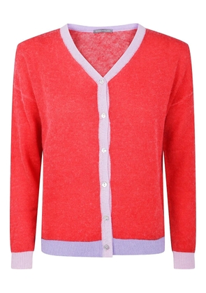 IN BED WITH YOU contrast-panel cardigan - Red