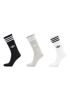 adidas stripes-detail high-crew socks (pack of three) - Grey