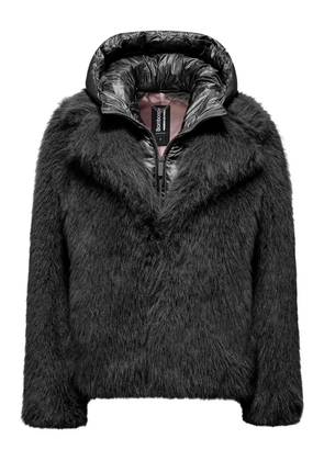 bomboogie detachable-hood single-breasted jacket - Black