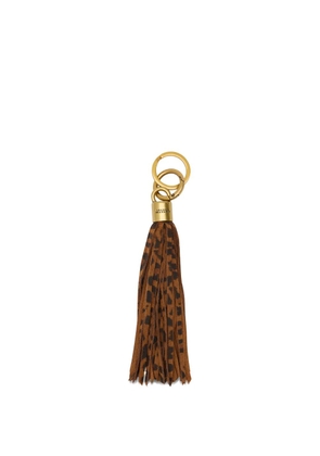 ISABEL MARANT leopard-print tassel keyring - Brown