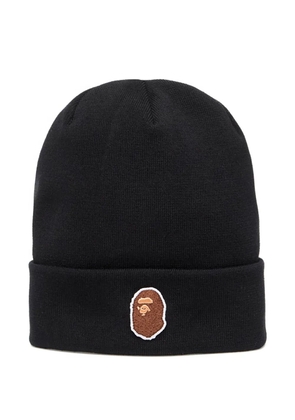 A BATHING APE® logo-embroidery knit beanie - Black