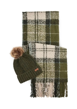 Barbour check-print scarf and beanie set - Green