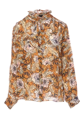 YAVI printed long-sleeved shirt - Brown