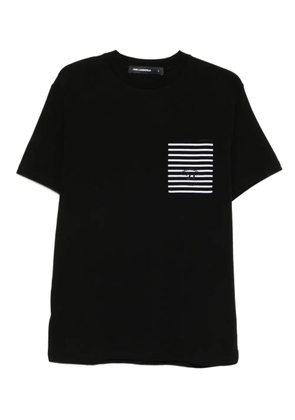 Karl Lagerfeld striped-pocket T-shirt - Black