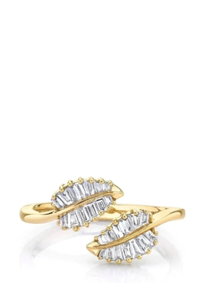 Anita Ko 18kt yellow gold palm leaf diamond ring