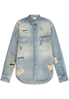 VETEMENTS distressed denim shirt - Blue