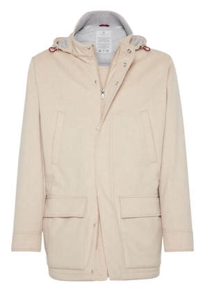 Brunello Cucinelli hooded cashmere jacket - Neutrals