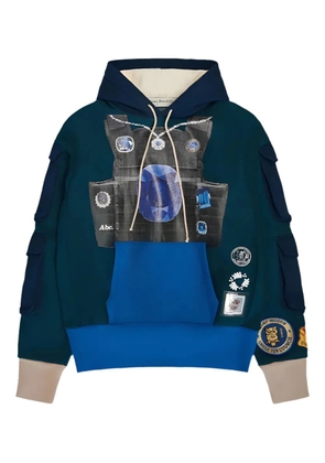 Advisory Board Crystals sapphire-print pocket hoodie - Blue