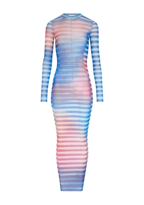 Jean Paul Gaultier long-sleeve mesh dress - Blue