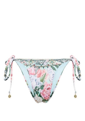 Camilla Petal Promise Land side-tie bikini bottom - Blue