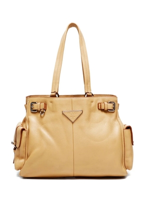 Prada Pre-Owned 2000-2020s triangle-logo shoulder bag - Neutrals