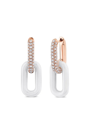 SHAY 18K rose gold cable-link diamond earrings - Pink