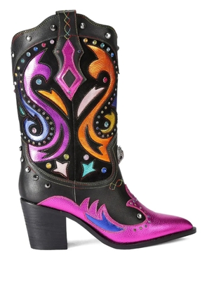 Kurt Geiger London 65mm Kensington crystal-embellished cowboy boots - Black