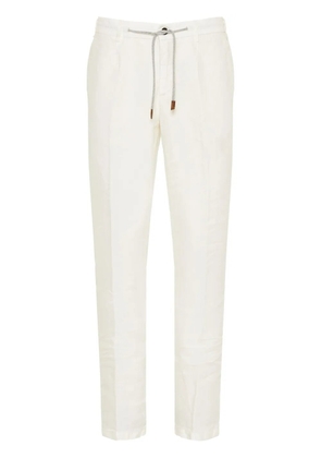 Eleventy drawstring tapered trousers - White