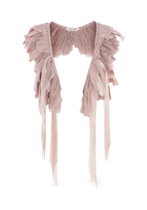 Alberta Ferretti pleated ruffle scarf - Pink