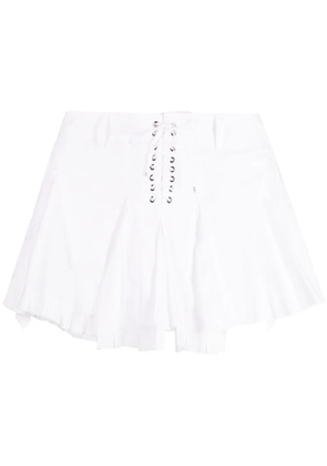 Ludovic de Saint Sernin lace-up cotton miniskirt - White