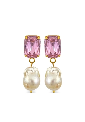 MAYOL Julie rectangle-embellishment earrings - Gold