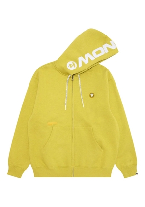 AAPE BY *A BATHING APE® embroidered-logo zip-up hoodie - Yellow
