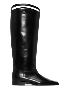 TOTEME square-toe strap riding boots - Black