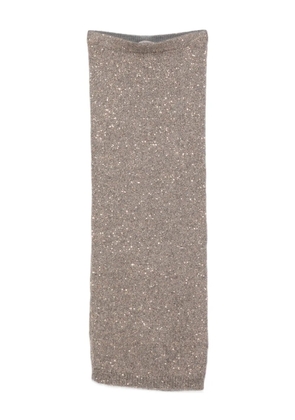 D.Exterior sequin-embellished skirt - Grey