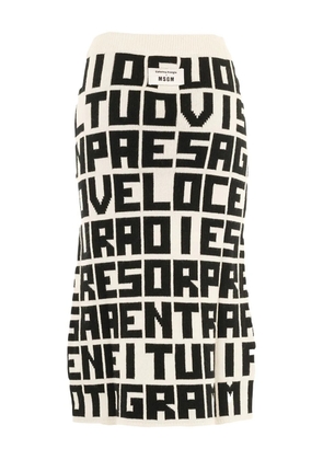 MSGM x Caterina Frongia lettered midi skirt - White