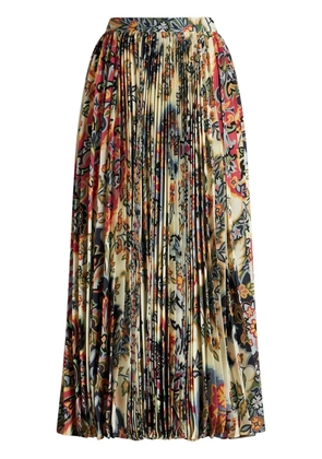 ETRO paisley-print pleated midi skirt - Neutrals