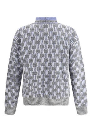 Giorgio Armani geometric-pattern turtleneck sweater - Grey