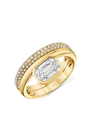 SHAY 18K yellow gold floating bezel diamond ring