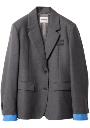 Miu Miu single-breasted gabardine blazer - Grey