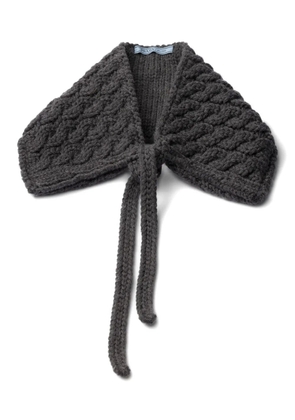 Prada cable-knit wool collar - Grey